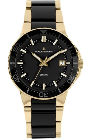 Jacques Lemans Keramisch horloge 1-2165C Quartz horloge, armbanduhr, dameshorloge, datum, keramische band