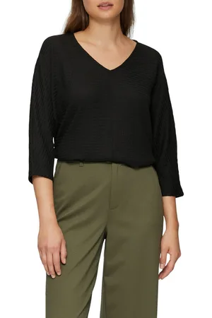 QS by s.Oliver Shirt met 3/4 mouwen met structuur
