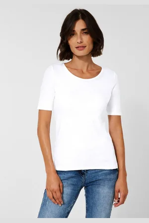 CECIL T-shirt Stijl Lena met klassieke ronde hals