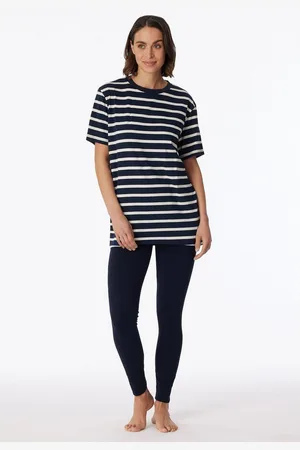 Schiesser Pyjama "Casual Essentials" met langere snit en modieuze strepen (2-delig)