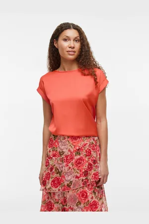 VILA Shirt met korte mouwen VIELLETTE S/S SATIN TOP - NOOS