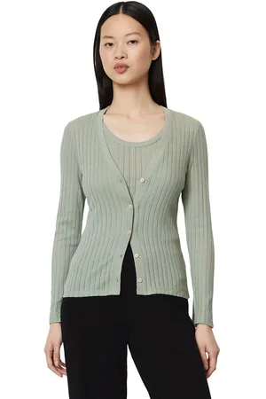 Marc O’ Polo Vest Pointelle-cardigan regular, licht doorschijnend