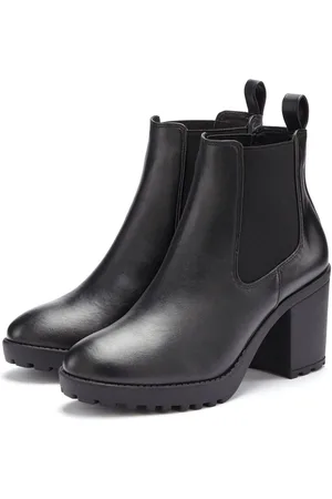 vivance collection Chelsea-boots met blokhak & stretch inzet, hoge hak enkellaarsjes, enkellaarsjes