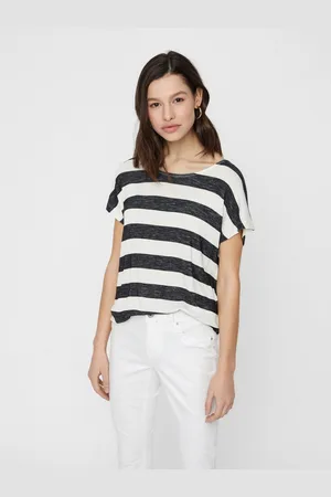 VERO MODA Shirt met korte mouwen VMWIDE STRIPE SL TOP GA JRS NOOS