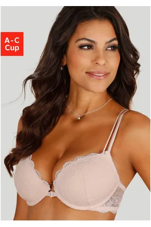 Lascana Push-up-bh met praktische voorknopsluiting en delicate spaghettibandjes, lingerie