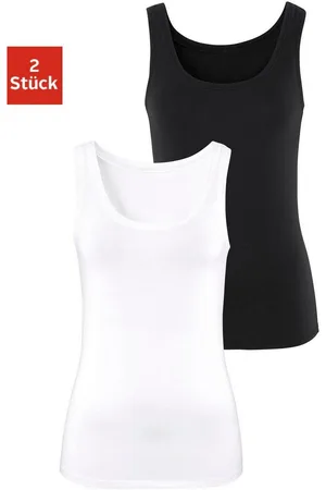vivance collection Tanktop Elastische katoenkwaliteit gemaakt van elastische katoenen stof, strandtop (Set van 2)