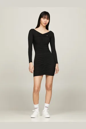 Tommy Hilfiger Jerseyjurk TJW OFF SHOULDER GATHER BODYCON