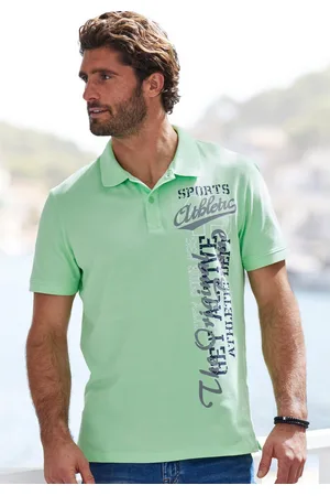 john devin Poloshirt met grote print aan de voorkant van katoen-piqué