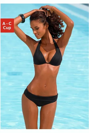 Lascana Triangelbikini in de nek te binden, gewatteerde cups, met ingebouwde kussens