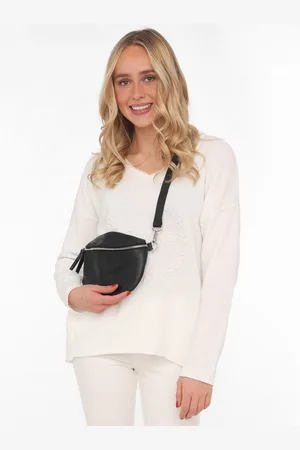 Zwillingsherz Schoudertas XXL Crossbody Bag Leder Grote schoudertas met rits