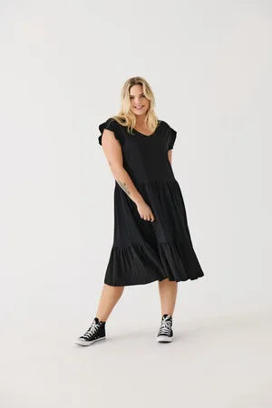 ONLY Jerseyjurk CARMAY LIFE CAP SL FRILL DRESS JRS NOOS