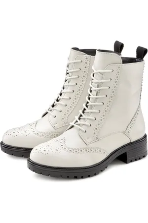 Lascana Veterschoenen Veterschoen, enkellaarsjes, leer, veters en rits