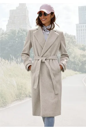 Lascana Lange jas met reverskraag, elegante damesjas (Met een bindceintuur)