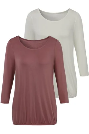 vivance collection Shirt met 3/4-mouwen met elastische zoomrand (Set van 2)