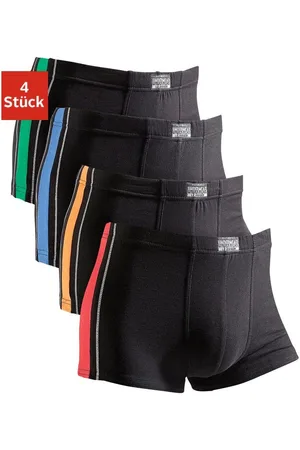 Authentic Underwear Boxershort voor heren met contrastkleurige strepen opzij (4 stuks, Set van 4)