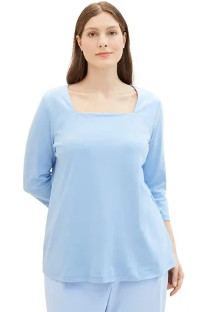 TOM TAILOR Shirt met 3/4 mouwen met vierkante halslijn in comfortabele pasvorm
