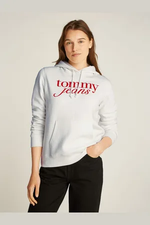 Tommy Hilfiger Hoodie TJW REG ESS LOGO HOODIE EXT in grote maten, capuchon, logo-vlag
