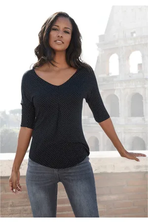 Lascana Shirt met korte mouwen Met stopplooi van zachte viscose-stretch