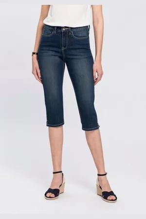 ARIZONA Capri jeans Met splitje in de zoom smalle pasvorm, met stijlvolle studs, hoge taille