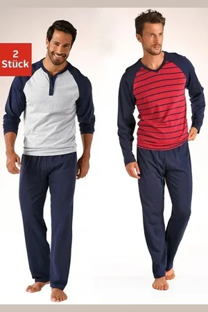 le jogger ® Pyjama in een lang model, met raglanmouwen (4-delig, Set van 2)
