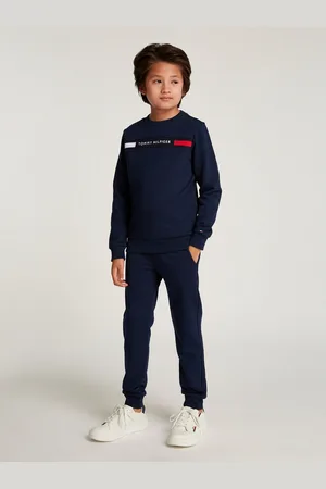Tommy Hilfiger Shirt met lange mouwen en broek TH RIB INSERT SET met een logo-opschrift (set, 2-delig, 2-delig)