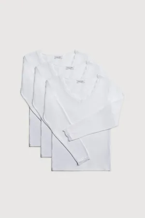YSABEL MORA Shirt met lange mouwen BASIC COLLECTION COTTON WITH LACE het perfecte basic longsleeve voor elke dag (Set van 3)