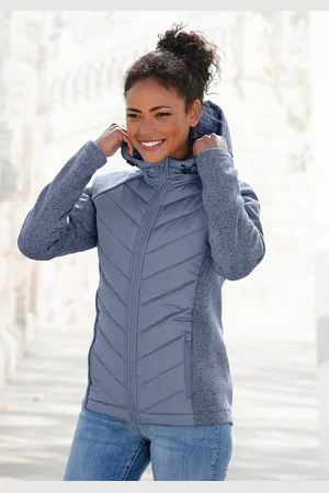 vivance collection Gewatteerde jas met tricot-fleece-mouwen