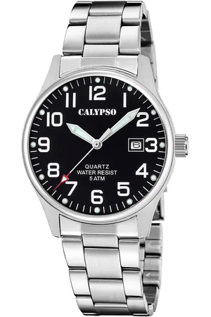 Calypso Kwartshorloge Basic Horloge, herenhorloge, stalen band, analoog, dag