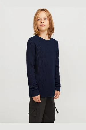 JACK & JONES Gebreide trui JJPANNEL KNIT CREW NECK AW24 JNR