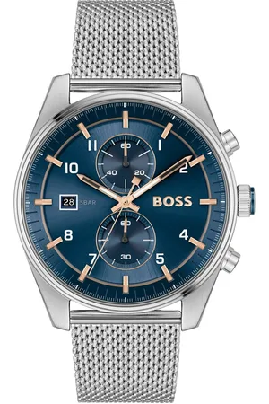 HUGO BOSS Chronograaf SKYTRAVELLER Quartzhorloge, horloge, herrenuur, leren band, analoog, dag