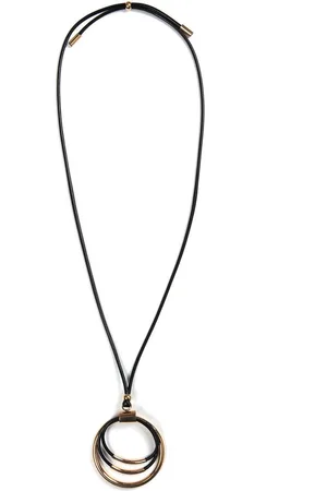 Firetti Lange ketting Textielband met cirkels met zirkoon (synthetisch)