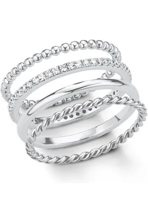 QS by s.Oliver Ringenset 2015038 met zirkoon (synthetisch) (set, 4-delig)