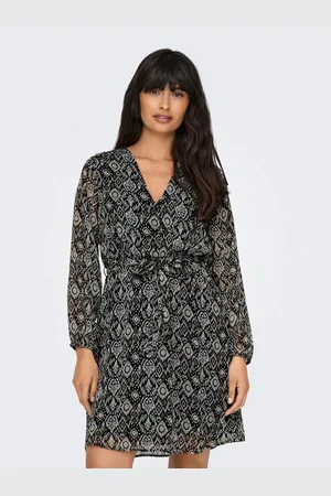 ONLY Gedessineerde jurk ONLCERA 3/4 SHORT DRESS WVN NOOS
