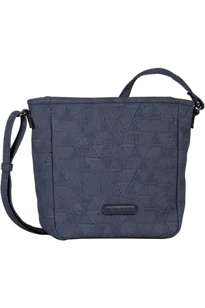 TOM TAILOR Schoudertas Carrie van realistisch uitziend denim jacquard op zacht imitatieleer