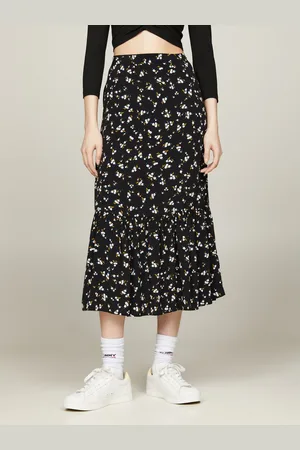 Tommy Hilfiger Rok in a-lijn TJW FLORAL RUFFLE MIDI SKIRT EXT