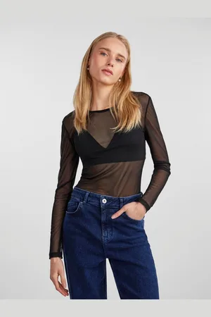 Pieces® Shirt met lange mouwen PCNINNI LS MESH TOP NOOS BC