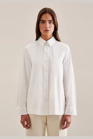 Seidensticker Overhemdblouse Zwarte roos Lange mouwen kraag uni