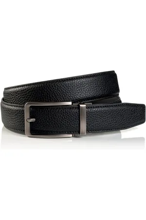 Carlo Monti Leren riem 3,5 cm breed, klassiek-business, automatische sluiting - past altijd