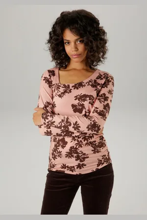 Aniston Shirt met lange mouwen met asymmetrische ronde halslijn
