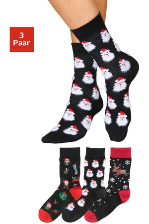 H.I.S Sokken met leuke kerstmotieven (set, 3 paar)