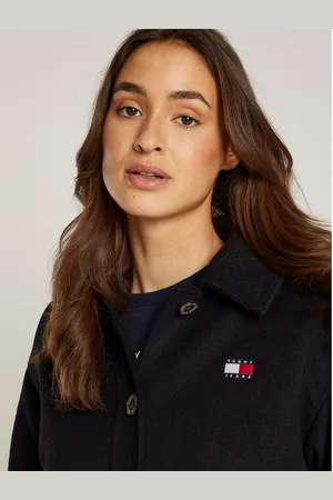 Tommy Hilfiger Korte jas TJW WOOL COAT EXT in grote maten, met wolpercentage