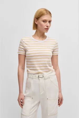 HUGO BOSS T-shirt C_Esla_Striped Premium damesmode, in gestreept ontwerp