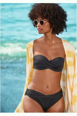 QS by s.Oliver Bandeau-bikinitop Spain in effen kleuren met wikkel-look