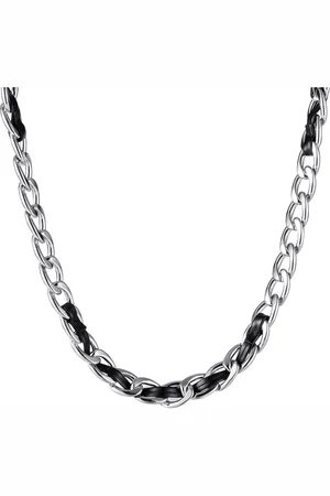 Firetti Edelstalen ketting Sieraden cadeau roestvrijstalen leren halssieraden halsketting panzerketting