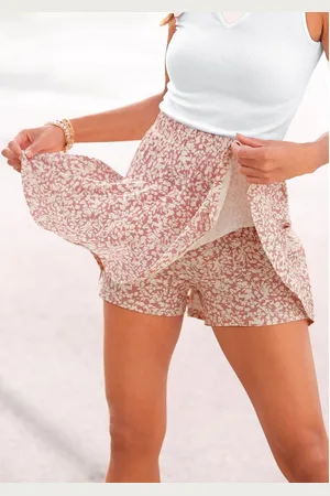 vivance collection Broekrok met bloemenprint, skort, rok (skort) en korte broek (short), comfortabele tailleband