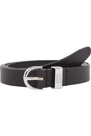 Tommy Hilfiger Leren riem TJW HERITAGE OVAL Eenvoudige doornsluiting, logoprint