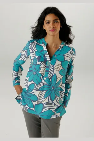 Aniston Blouse zonder sluiting met schilderachtig bloemenprint - nieuwe collectie