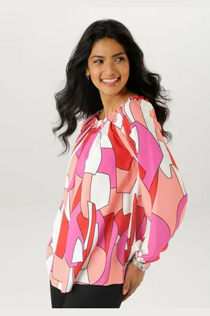 Aniston Blouse met carmenhals met ruches bij de hals - nieuwe collectie