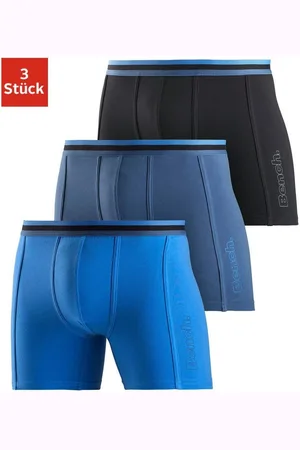 Bench Lange boxershort met elastische band en logoprint op de pijp (3 stuks)