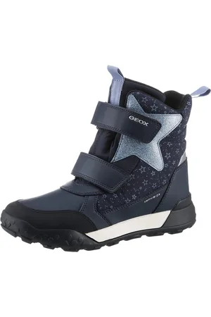Geox Winterlaarzen J TREKKYUP GIRL B ABX Klittenbandlaarzen, sneeuwlaarzen, winterlaarzen met metallic look
